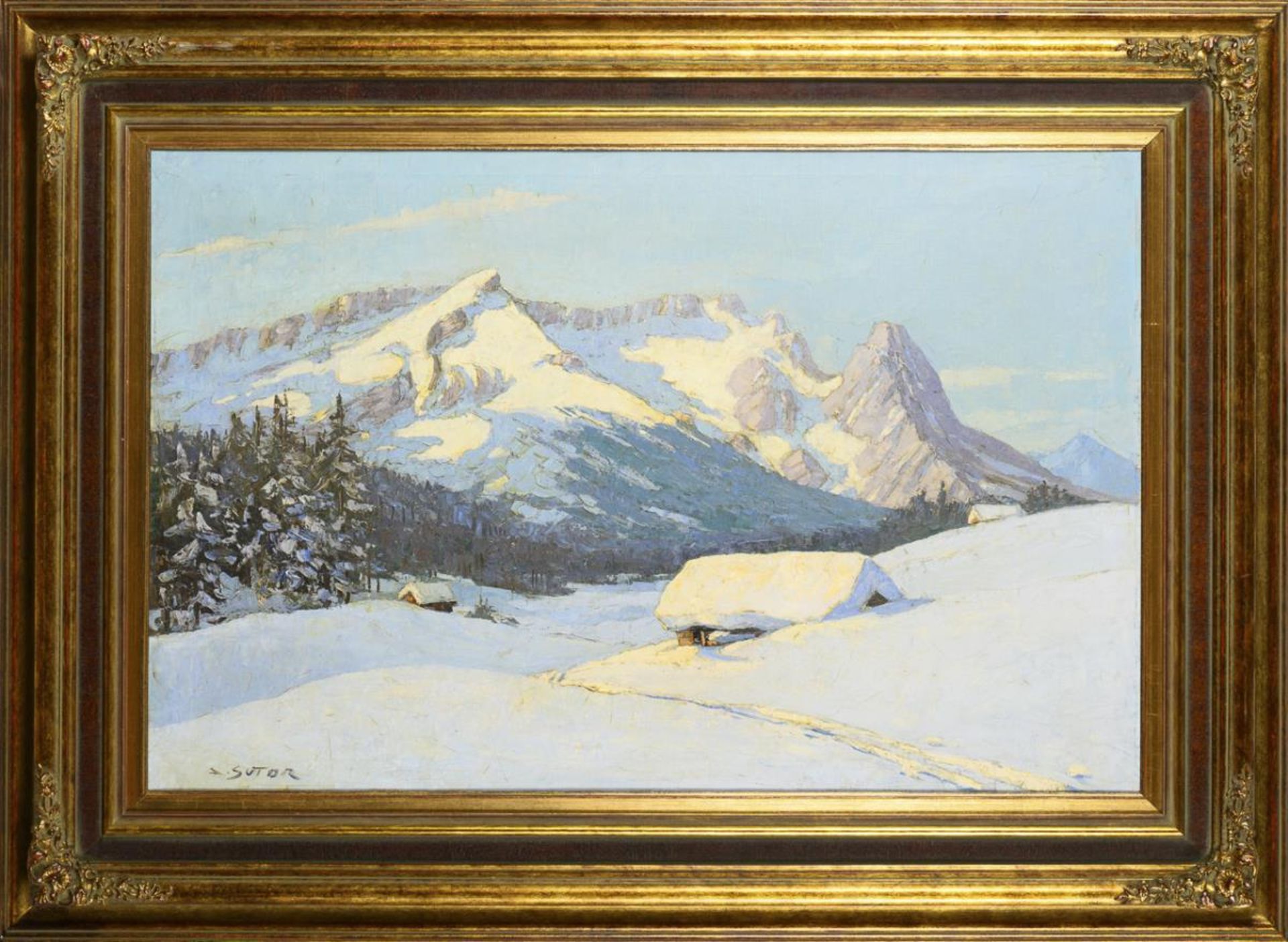 SUTOR, Adalbert (1895 München - 1970 Göppingen). Winterlandschaft. - Bild 2 aus 4