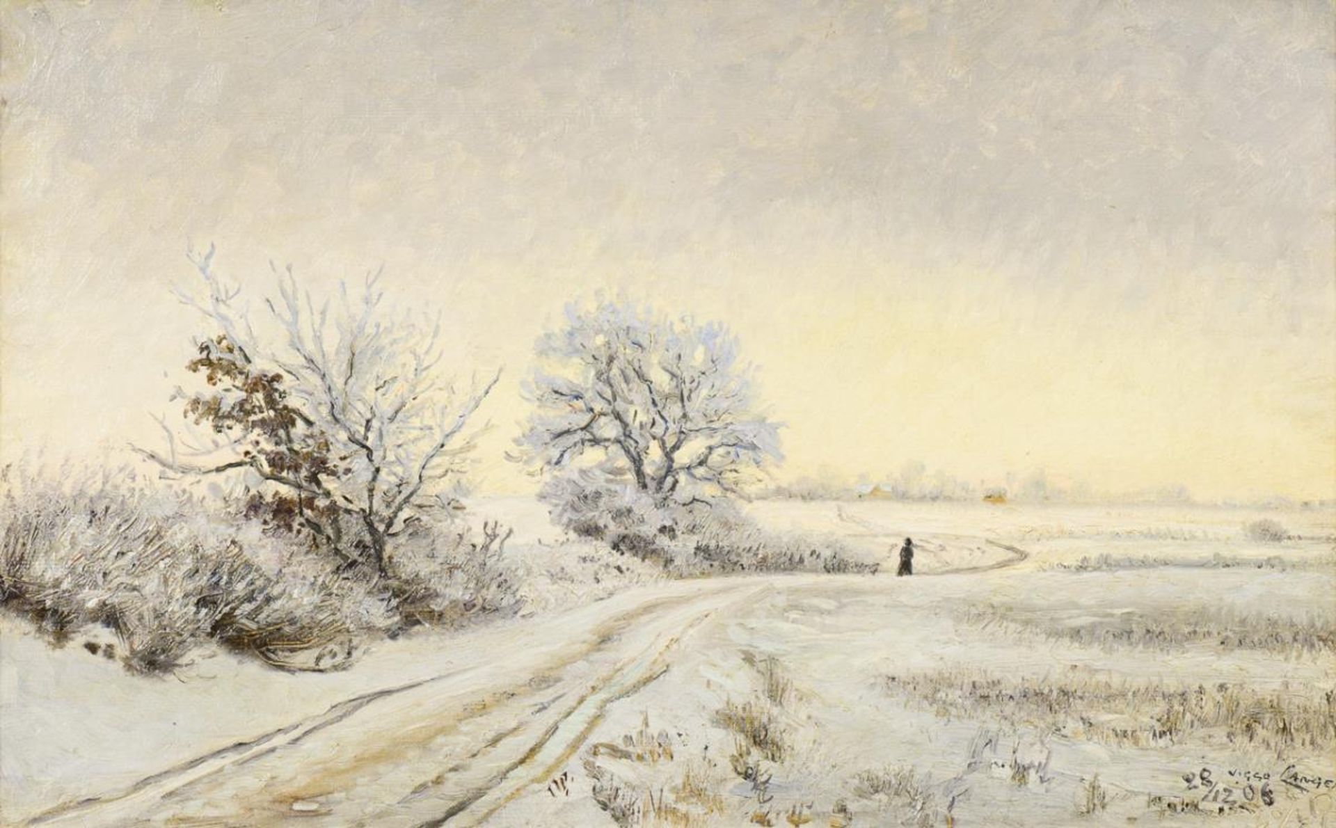 LANGER, Viggo (1860 Reudnitz - Rungsted 1942). Winterlandschaft.