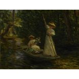 KOWALSKI, Leopold Franz zugeschrieben (1856 Paris - 1931). Elegante Damen im Boot.