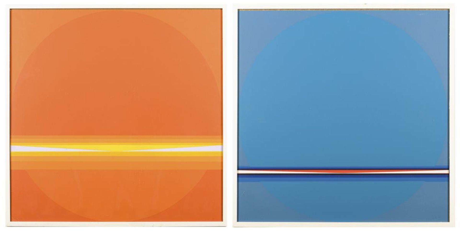 QUINTE, Lothar (1923 Neiße - 2000 Wintzenbach). 2 Werke "Blau-horizontal" und "Orange-horizontal".