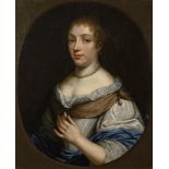 Frankreich um 1700: Damenporträt mit Perle.
