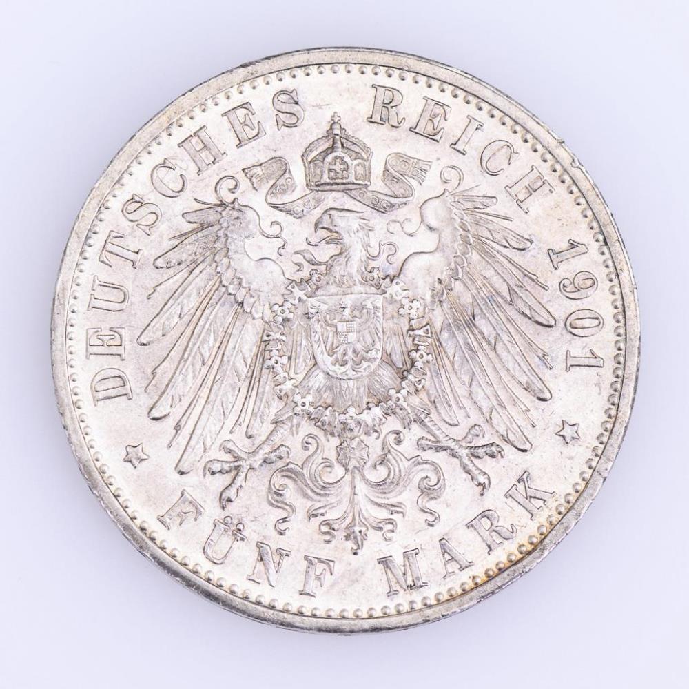 5 Mark, Sachsen-Meiningen, 1901. - Image 2 of 2