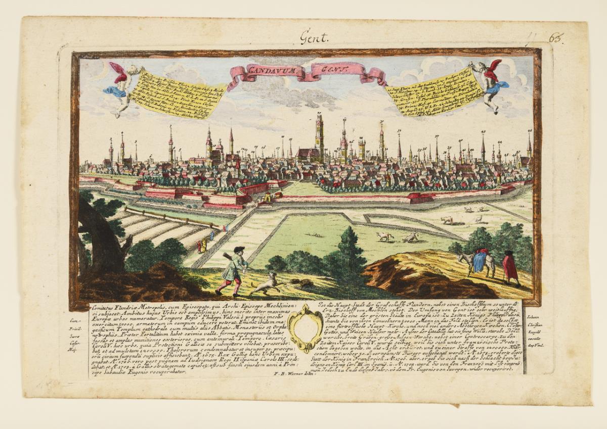 LEUPOLD, Johann Christian (1699 August - 1755 Augsburg). Ansicht der belgischen Stadt Gent.