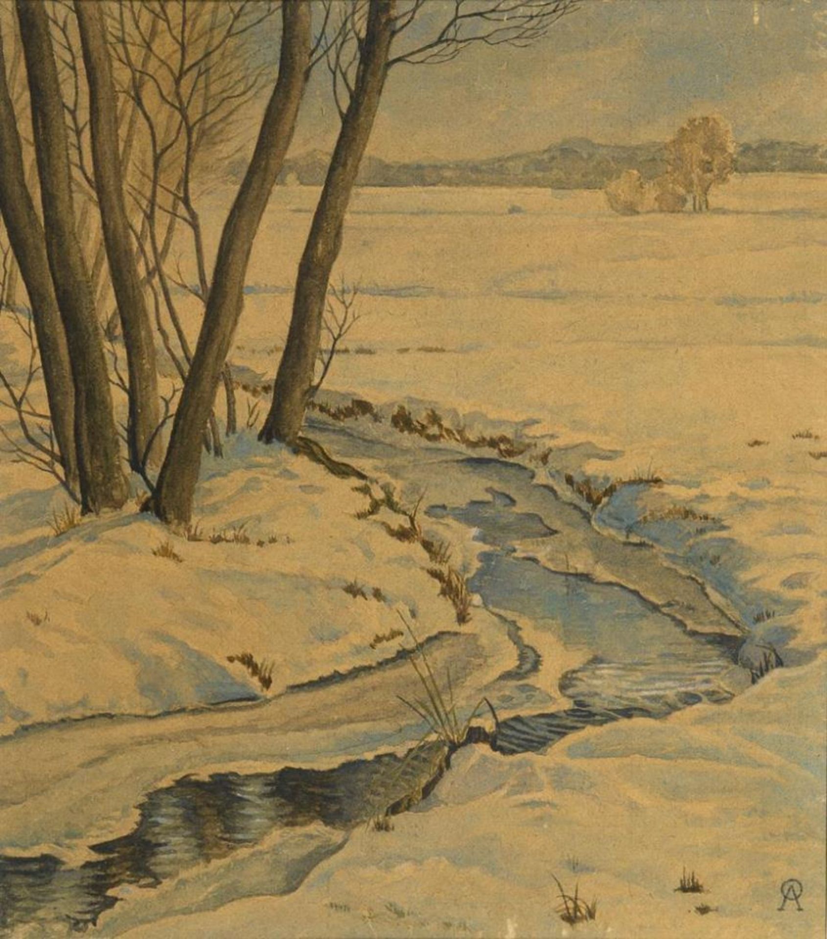 ABEKING, Ortrud (1904 Berlin - 1977 Torrevieja). Winterliche Darßlandschaft.