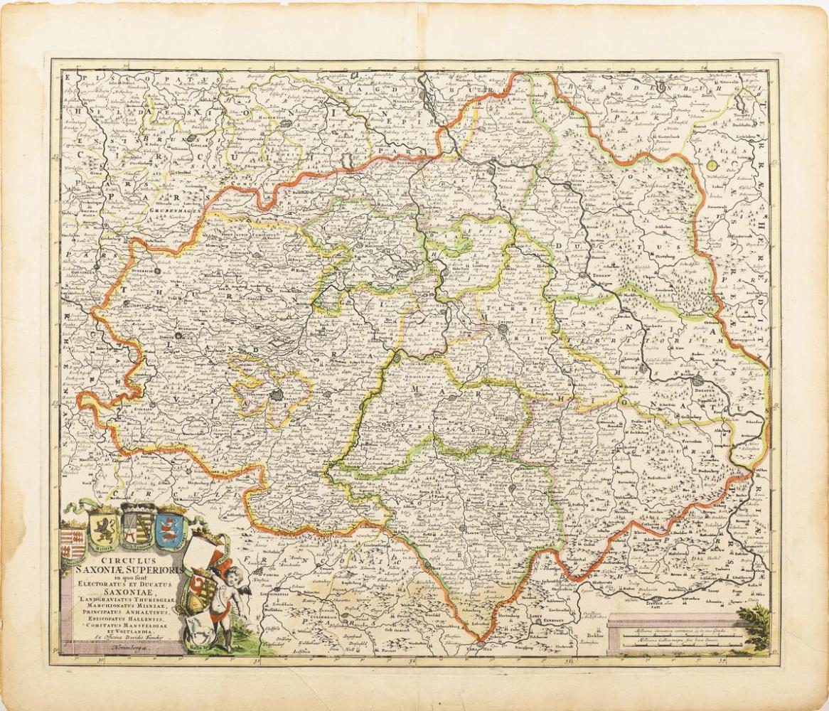 FUNCK, David (1642 Nürnberg - 1709 Nürnberg). Landkarte des Obersächsischen Reichskreises.