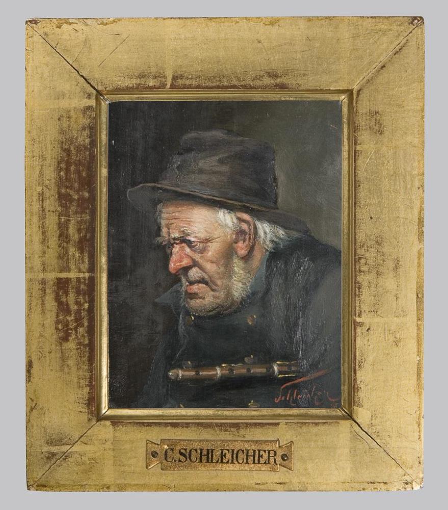 SCHLEICHER, Cölestin (1825 Lemberg - 1903 Padua). Pendant Porträts: Der alte Musicus, Der alte Bettl - Image 3 of 5