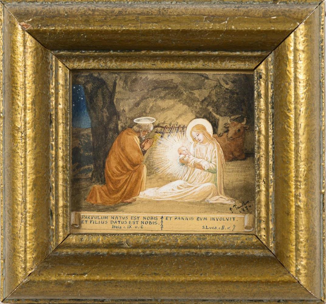 Undeutlich signiert: Die Geburt Christi. - Image 2 of 3