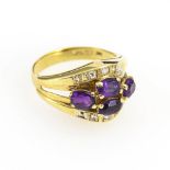 Ring mit Amethysten und Diamanten.