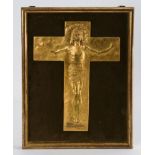 BISTOLFI, Leonardo (1859 Casale Monferrato - 1933 Turin/La Loggia). Relief-Kruzifix im Rahmen.