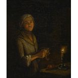 SCHALCKEN, Gottfried - Umkreis. Junge Magd im Kerzenschein.