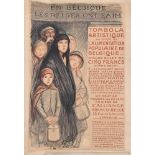 TEINLEN, Théophile-Alexandre (1859 Lausanne - 1923 Paris). Plakat: "En Belgique les Belges ont Faim"