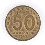 50 Pfennig Münze DDR/Deutschland 1949.