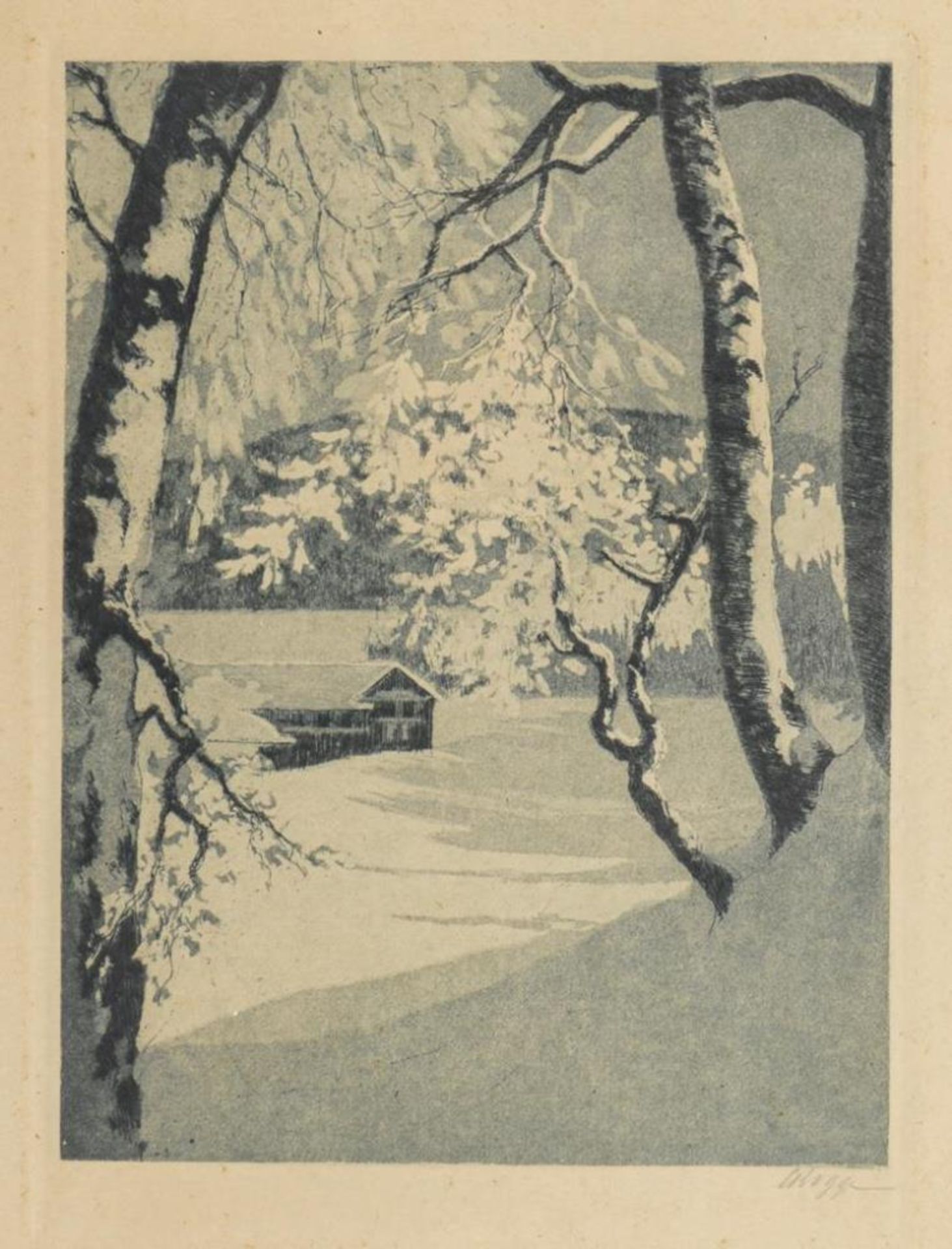 ROGGE, Emy (1866 Schweewarden - 1959 Worpswede). Winterlandschaft.