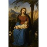 Nazarener: Maria mit dem schlafenden Jesuskind.