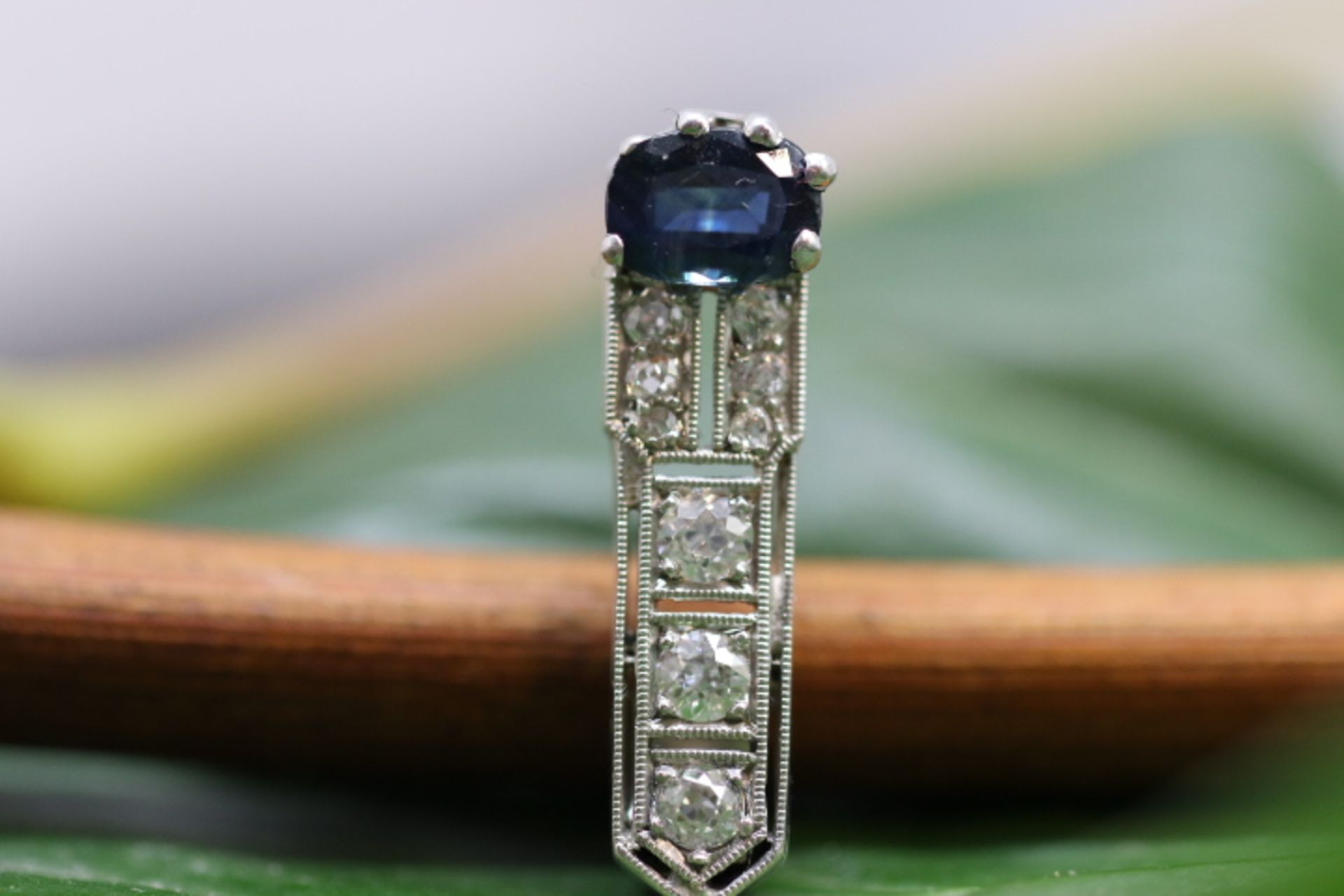 Art-Deco Anhänger mit Diamanten und Safir - Image 2 of 7