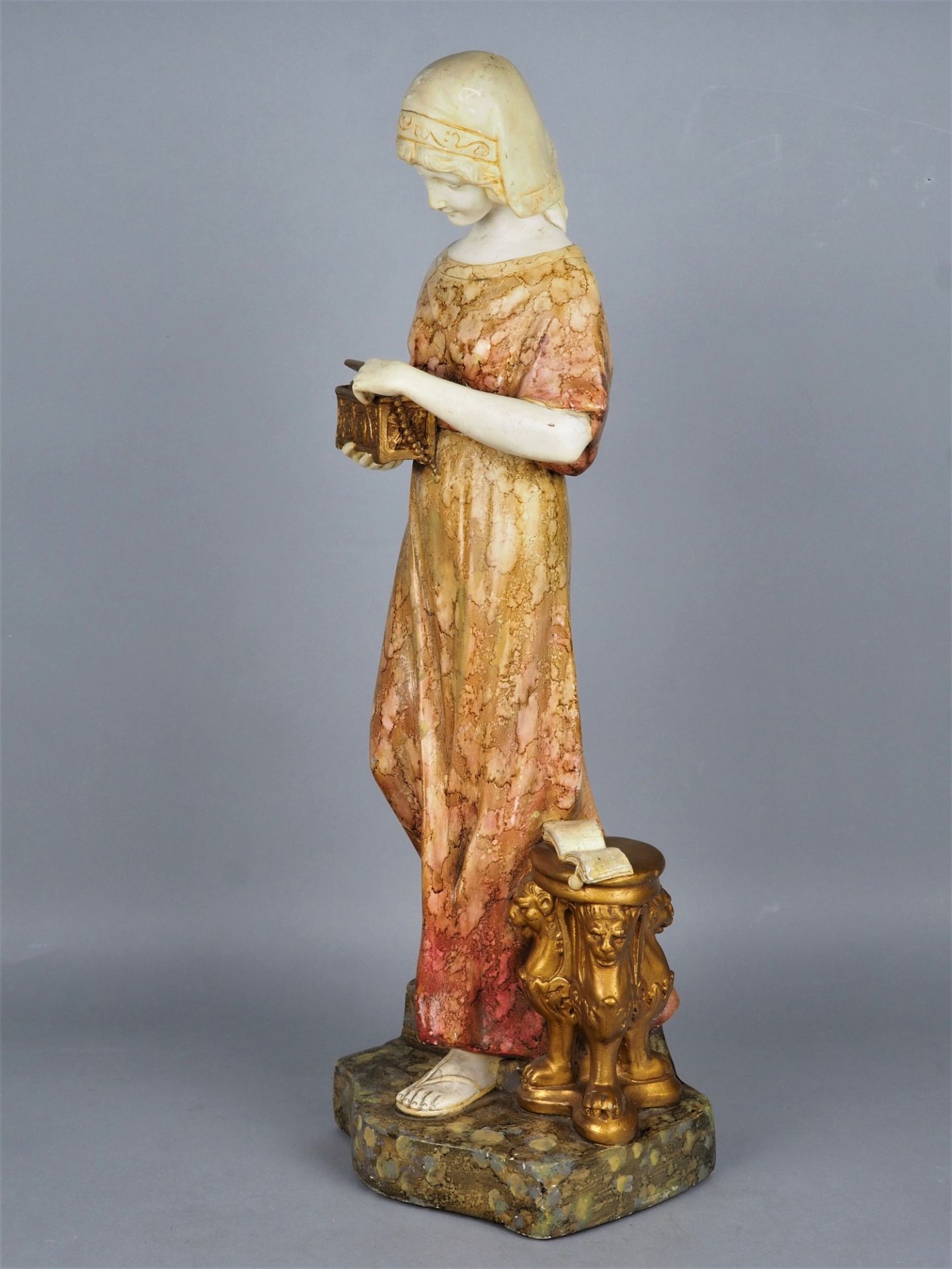 Art Nouveau figure, dated. 1909 - Image 2 of 5