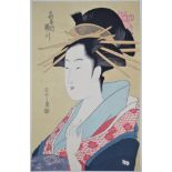 Japanischer Holzschnitt, Porträt einer Dame / Geisha