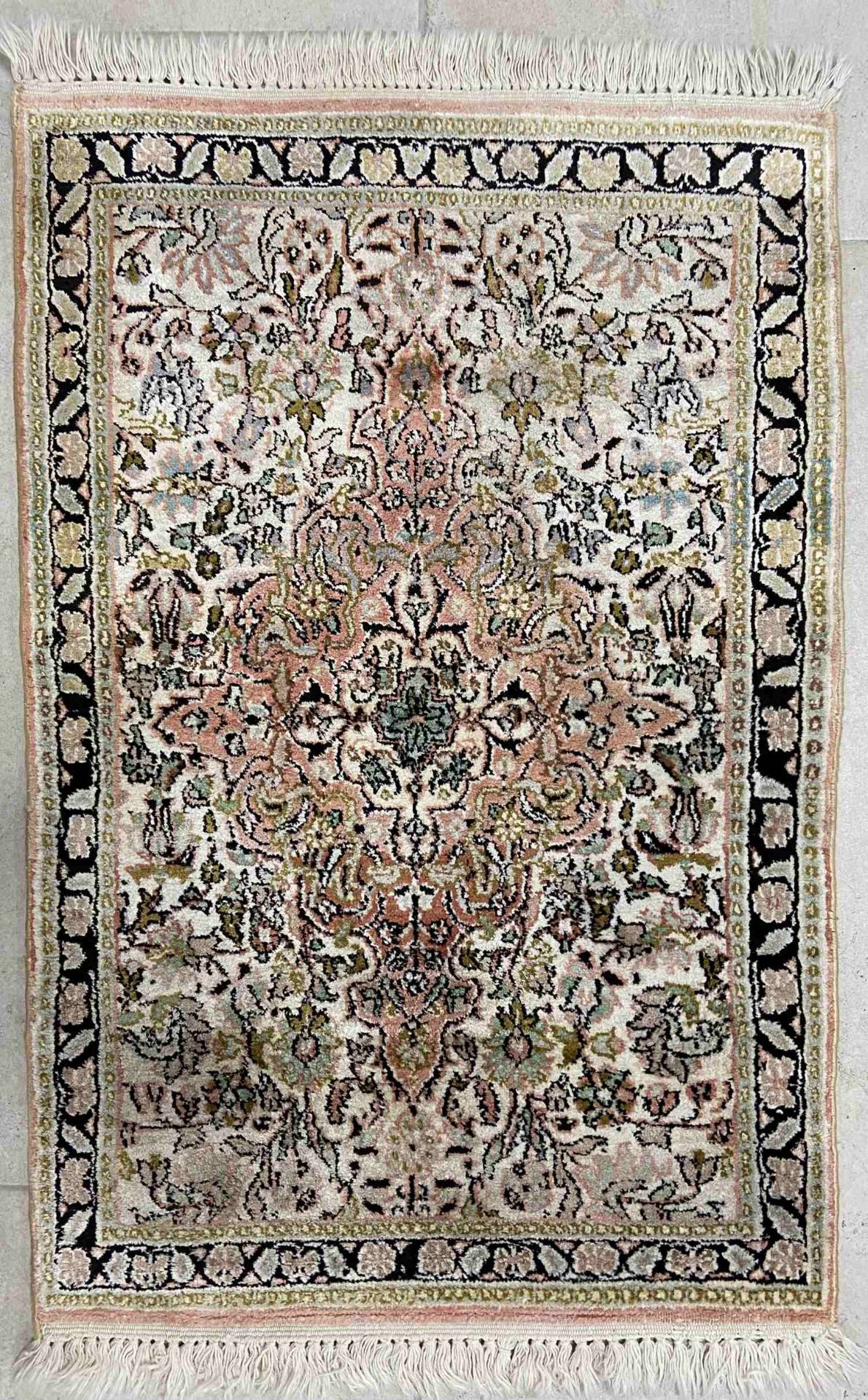 Kashmir silk carpet - Ca. 90 x 60cm