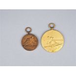 Zwei Skimedaillen, je 1. Preis, Trauchgau 1933 & 1937