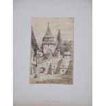 Joseph Cades (1855, Altheim - 1943, Stuttgart) - Zeichnung Ansicht Stuttgart, 1881
