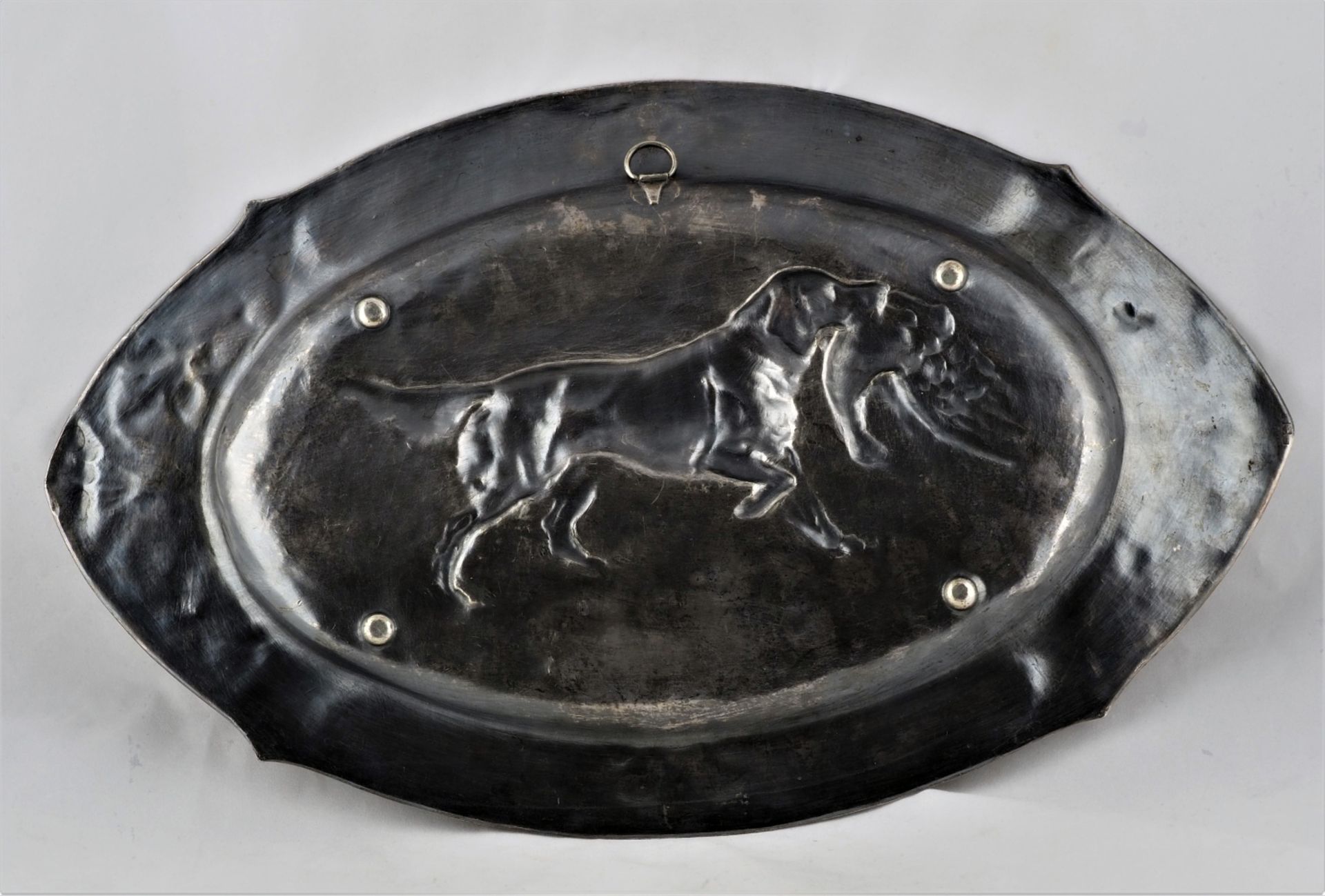 Art Nouveau bowl, WMF ostrich stamp, pewter, silver plated, around 1910 - Image 3 of 3