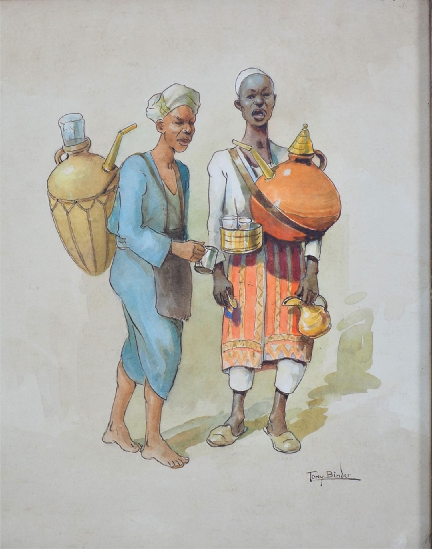 Tony Binder (1868, Vienna - 1944, Nördlingen) - African Tea Vendors