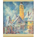Eberhard Adolf "Pan" Pfeiffer (1902, Tübingen - 1973, Ulm) - Dorf im Winter, 1944