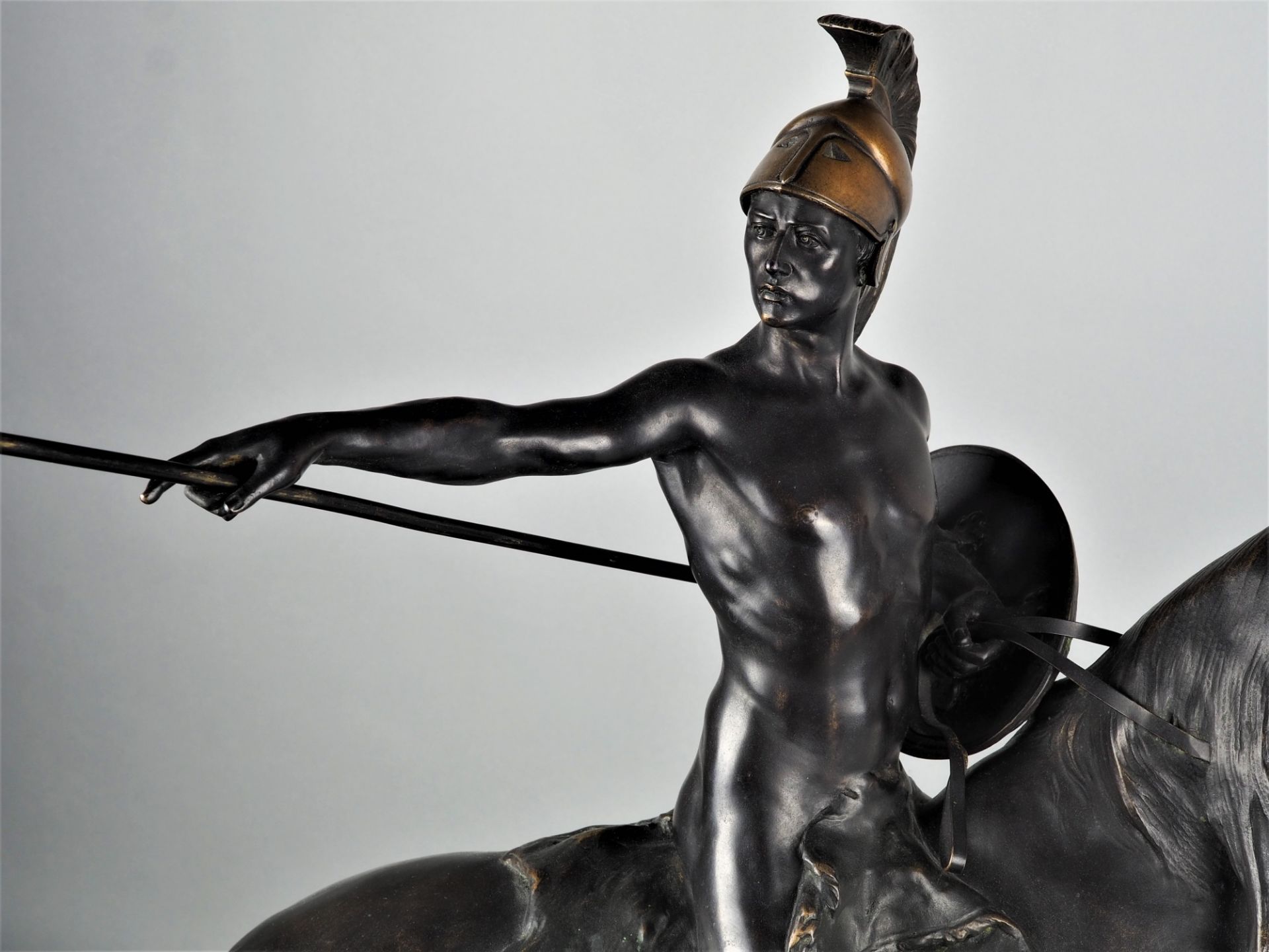 Große Bronze eines Kriegers auf Pferd von Schmidt-Felling Gladenbeck - Bild 2 aus 6