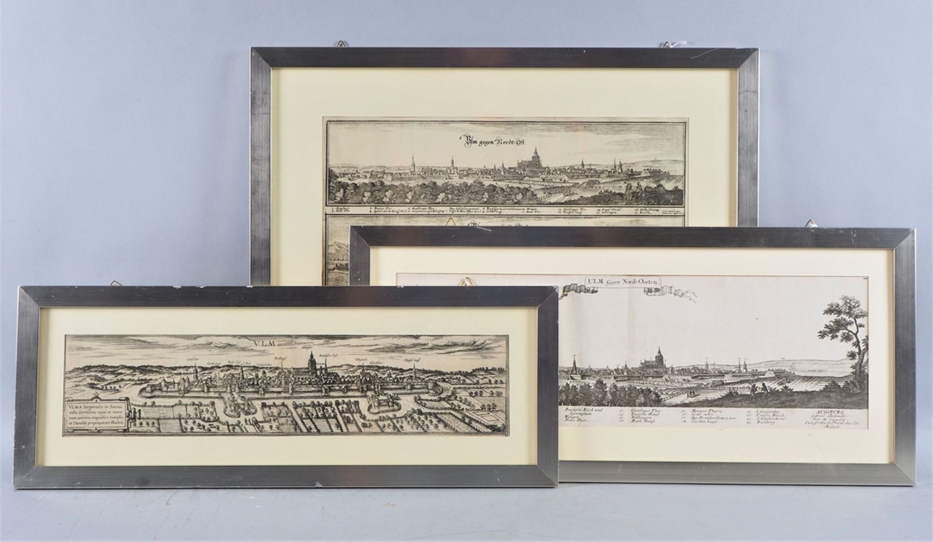 Mixed lot of historical engravings Ulm, 3 pieces. - Image 2 of 4