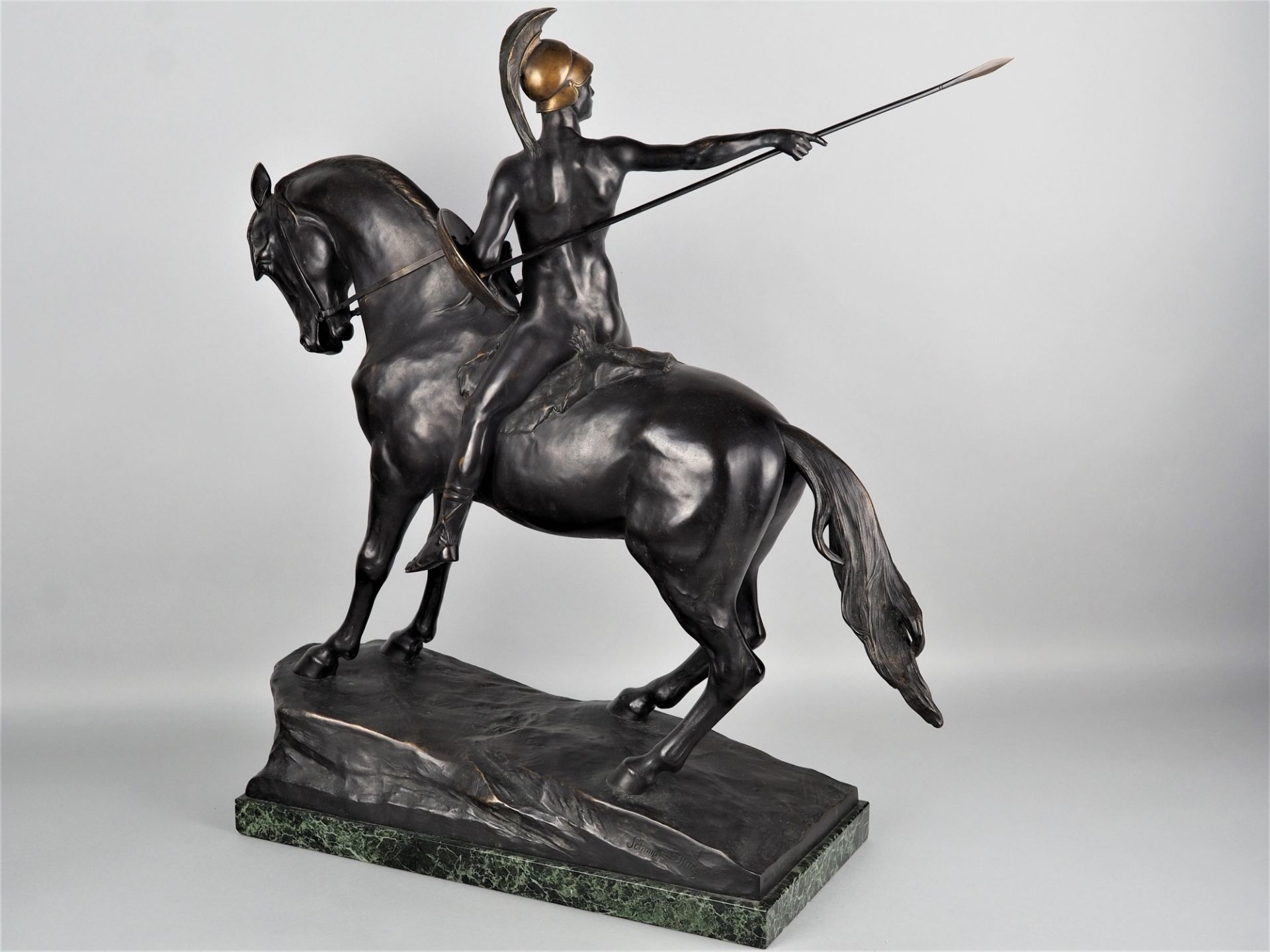 Große Bronze eines Kriegers auf Pferd von Schmidt-Felling Gladenbeck - Bild 3 aus 6