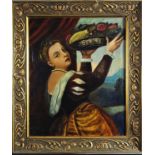 Gemälde "Mädchen mit Fruchtschale", Kopie nach Tizian