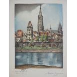 Ernst Zipperer (1888 Ulm - 1982 Flain/Heilbronn) - Farblithographie Ulm