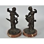 Paar Bronzefiguren um 1890