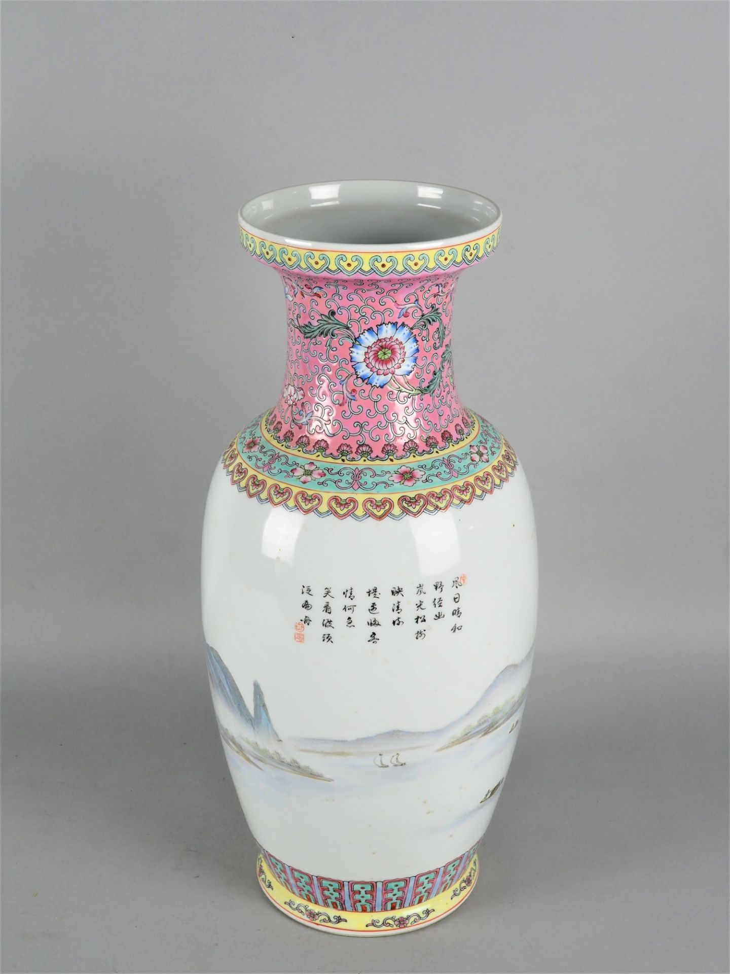 Antike Porzellan Vase, China, fein handbemalt - Bild 2 aus 6