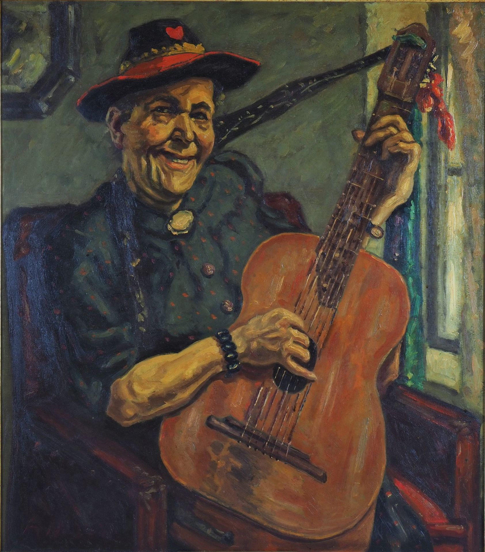 Alfred Mendler (1879 Riedlingen - 1955, Ulm) - Gitarrenspielerin, 1934 - Bild 2 aus 7