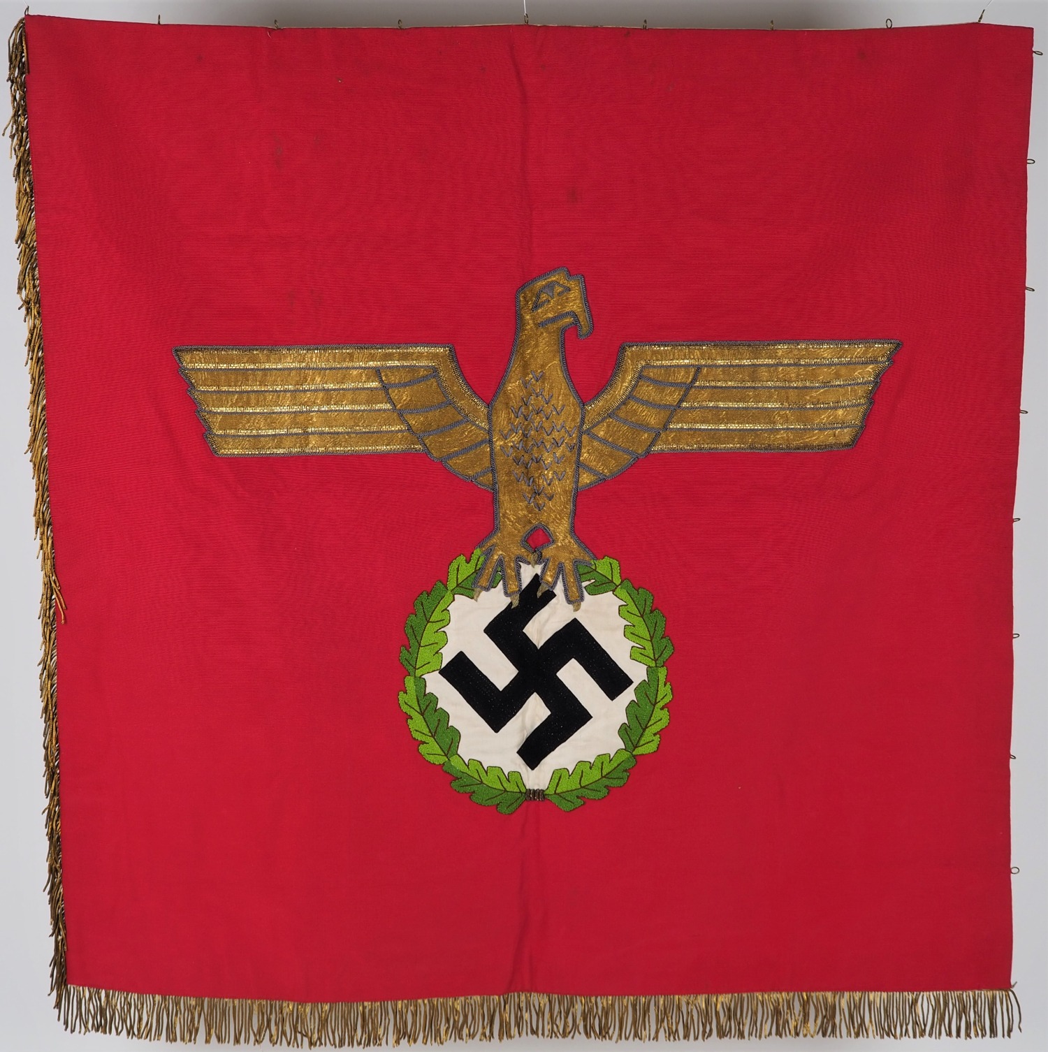 Unique piece: Third Reich, embroidered NS flag around 1933, Post Sports Club Augsburg & sovereign e