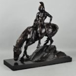 Beeindruckende Bronze eines nackten athletischen Kriegers nach dem Kampf von Hermann Hosaeus, gegos
