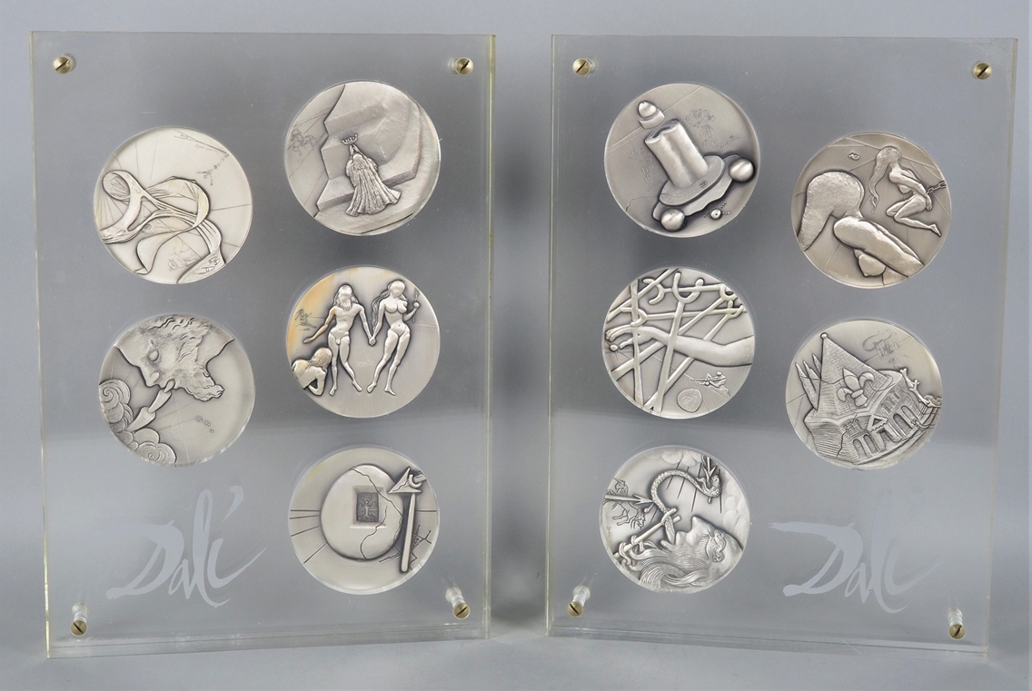 Salvador Dali (1904-1989), 10 large silver medals 'The Ten Commandments', Large Edition 10cm