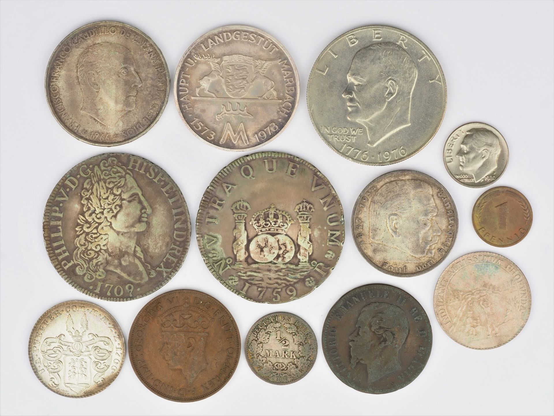 Mixed lot of old coins, also silver