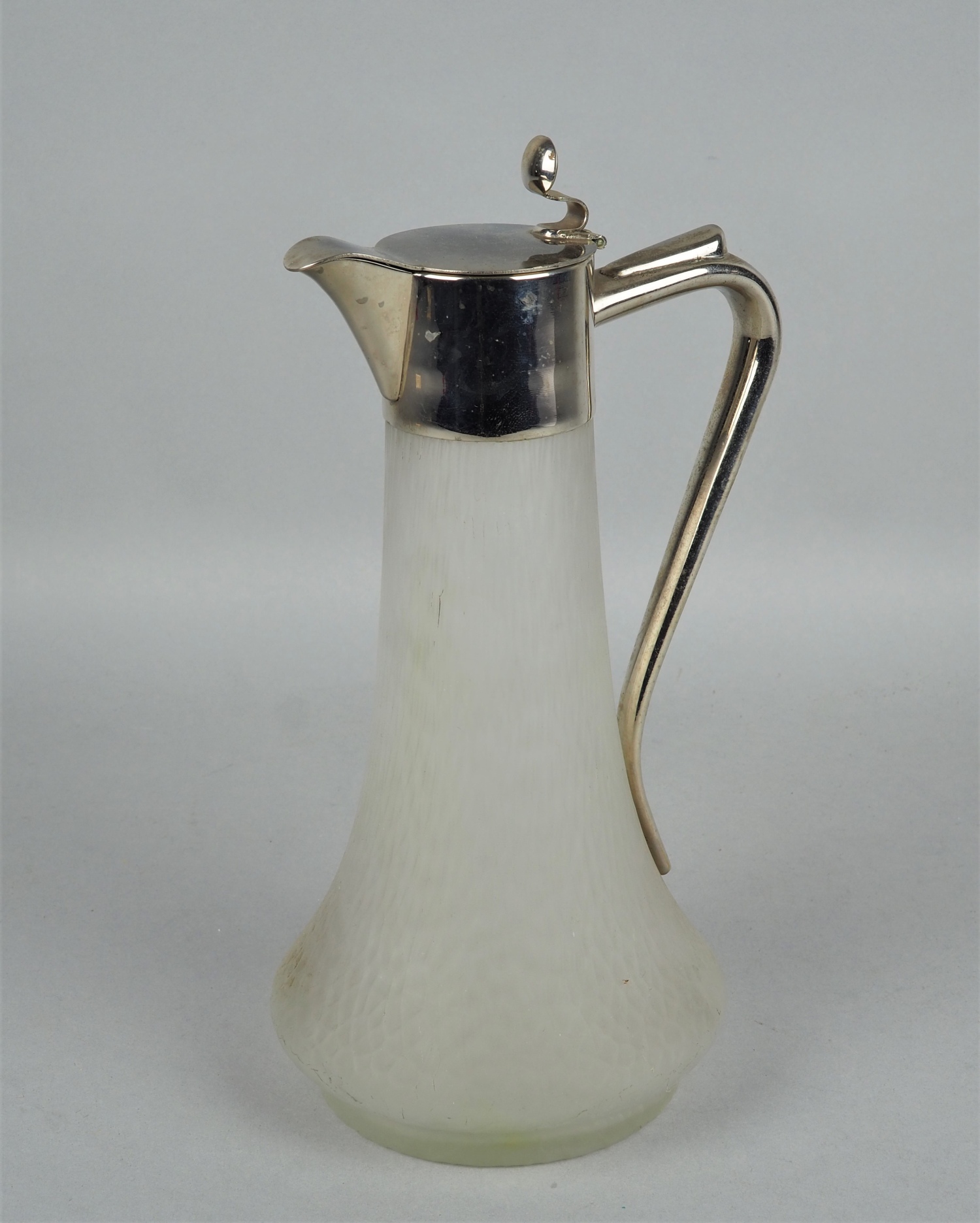 Glass carafe with metal mount, early 20th century.