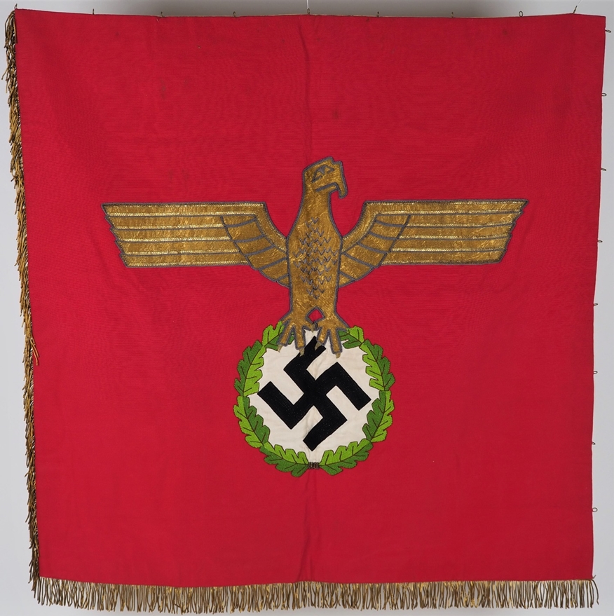 Unique piece: Third Reich, embroidered NS flag around 1933, Post Sports Club Augsburg & sovereign e - Image 12 of 22