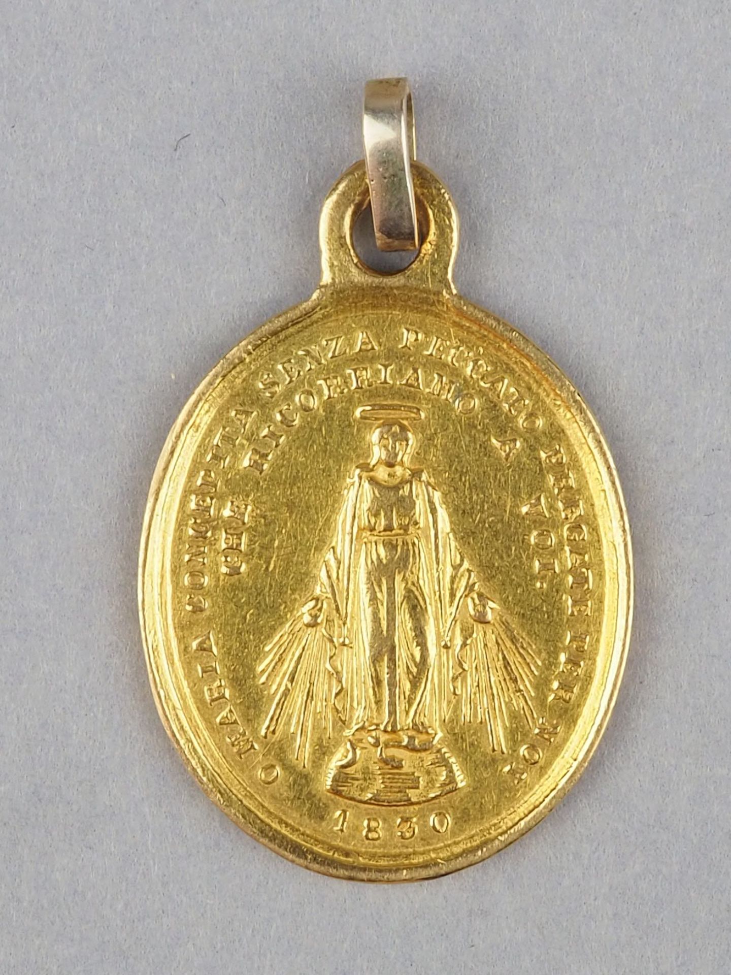 Wundertätige Medaille, 18kt Gold, Italien um 1858 - Papst Pius IX. - Bild 2 aus 2