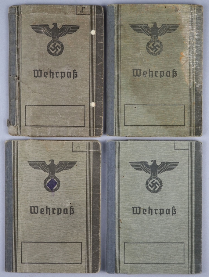 Wehrmacht, mixed lot military passports, 4 pcs.