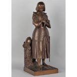 Bronzeskulptur Marie D'Orléans von Jeanne d´Arc, um 1910