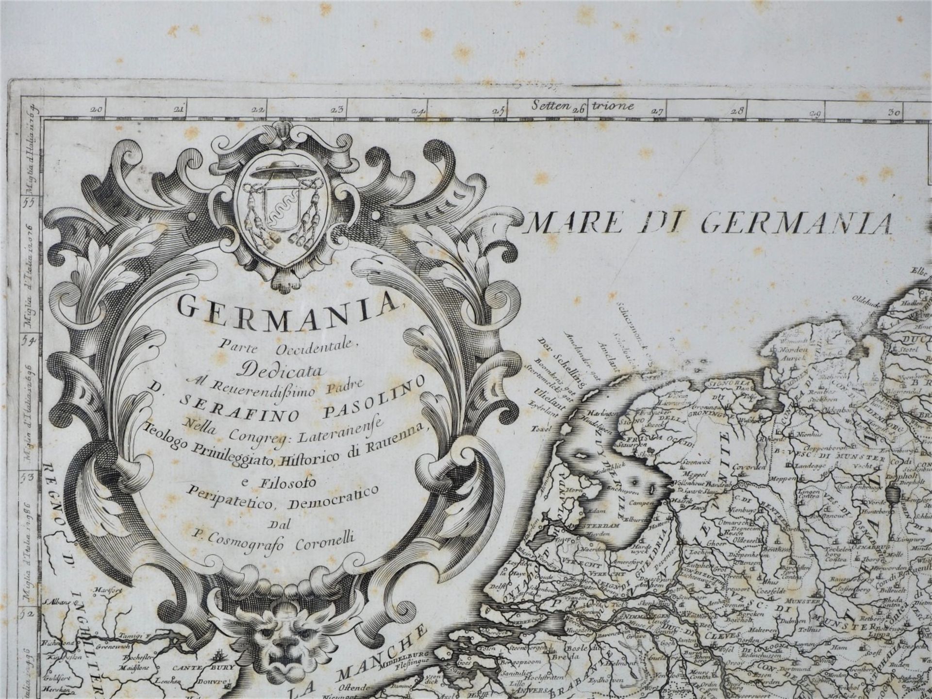 Map Germania Parte Occidentale, Coronelli, Venice, 1692. - Image 2 of 8