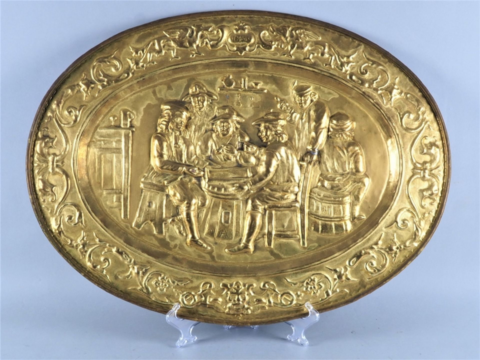 Large relief picture made of brass around 1880