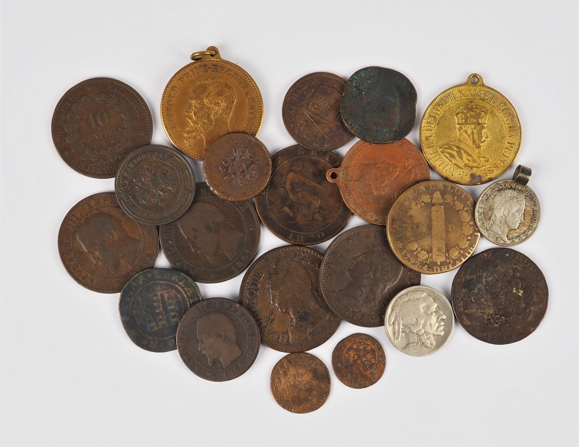 Mixed lot antique coins & medals, 18th & 19th c.