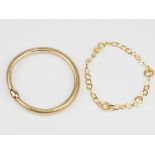 2 Armbänder, 9kt Gelbgold