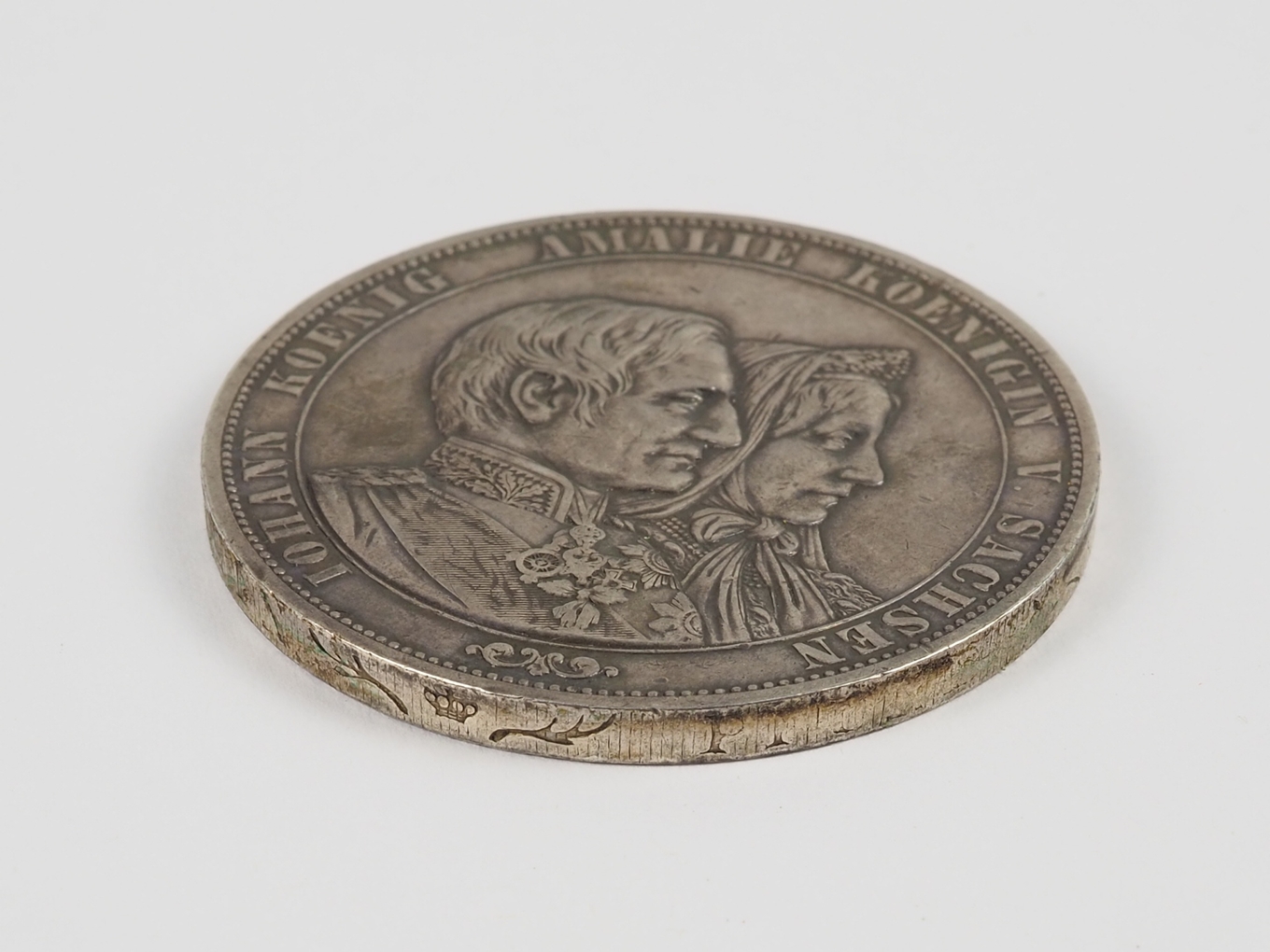 Medal, Johann King Amalie Queen of Saxony 1872. - Image 3 of 3