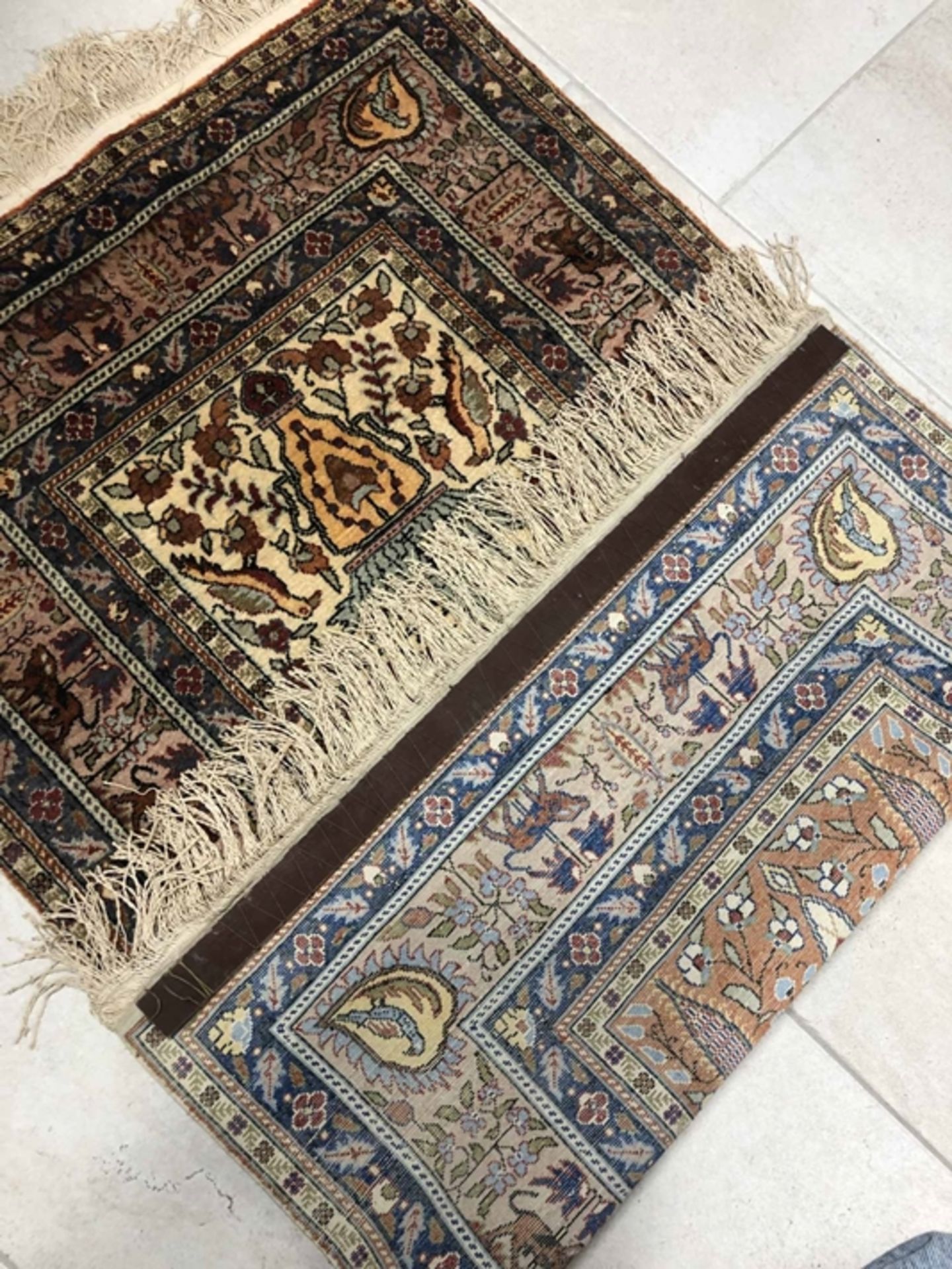 Orientteppich, Türkei, Kayseri, Seide , 68 x 110cm - Bild 2 aus 4
